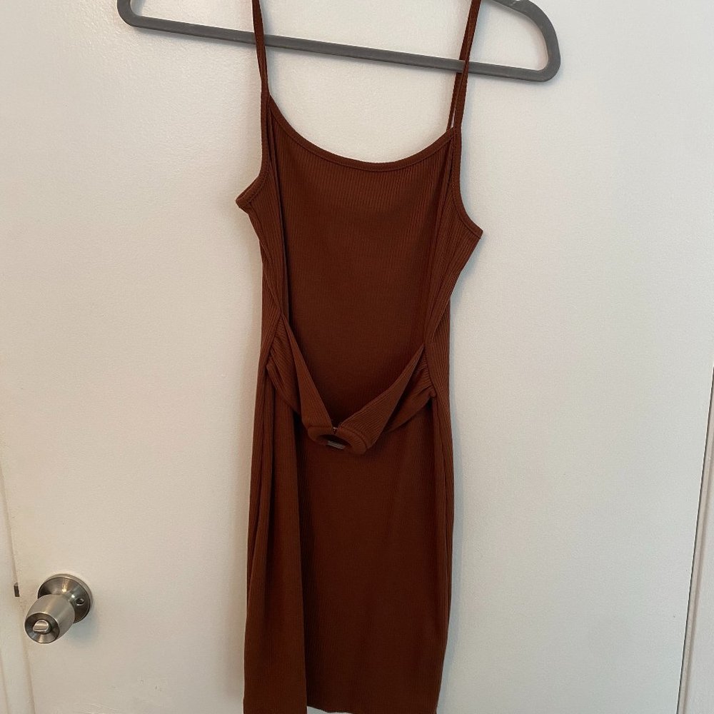Brown Belted mini dress! Size S